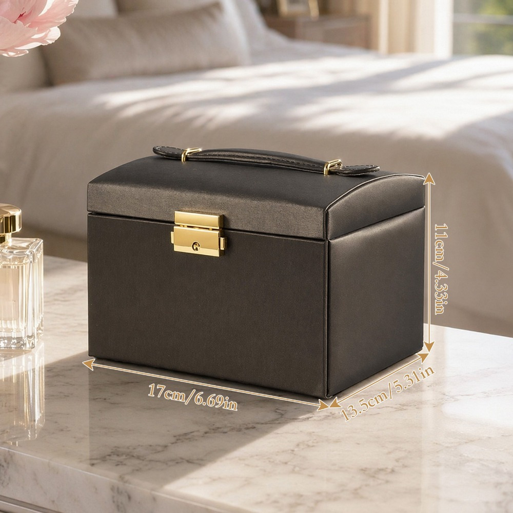Multi-Layer Portable Jewellery Organiser with Mirror